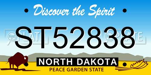 ST52838 North Dakota License Plate