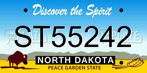 ST55242 North Dakota License Plate
