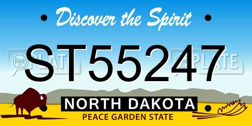 ST55247 North Dakota License Plate