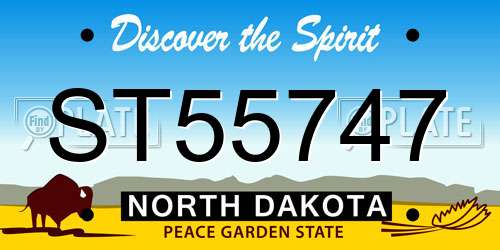 ST55747 North Dakota License Plate