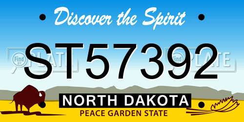 ST57392 North Dakota License Plate