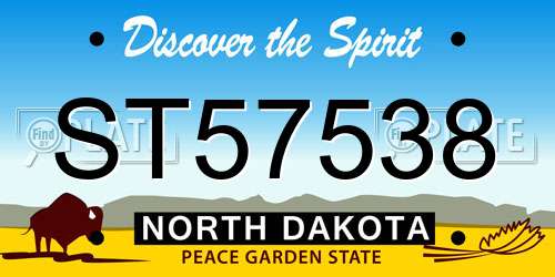 ST57538 North Dakota License Plate
