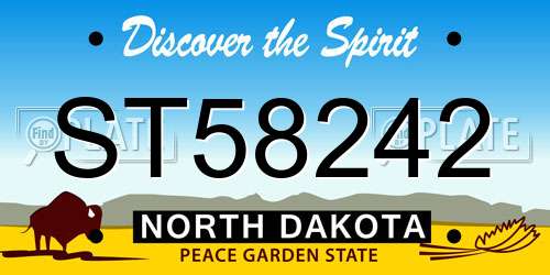 ST58242 North Dakota License Plate