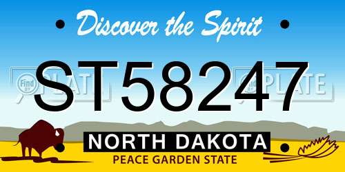 ST58247 North Dakota License Plate