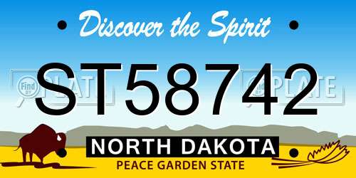 ST58742 North Dakota License Plate