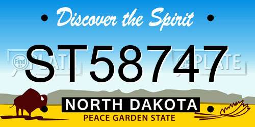ST58747 North Dakota License Plate