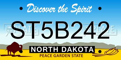 ST5B242 North Dakota License Plate