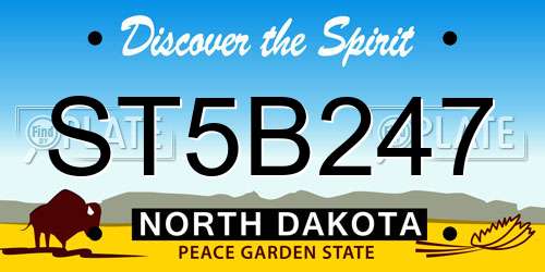 ST5B247 North Dakota License Plate