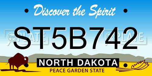 ST5B742 North Dakota License Plate