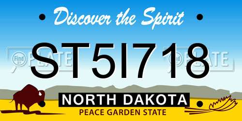 ST5I718 North Dakota License Plate