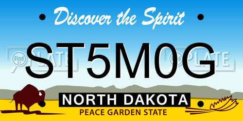 ST5M0G North Dakota License Plate