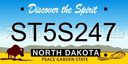 ST5S247 North Dakota License Plate