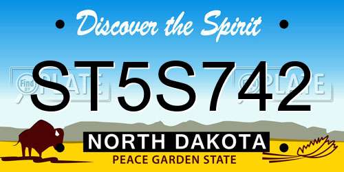 ST5S742 North Dakota License Plate