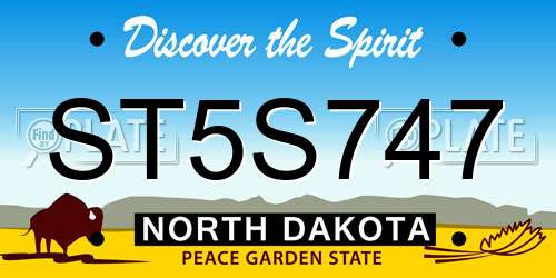 ST5S747 North Dakota License Plate