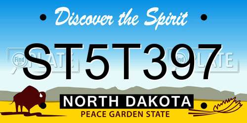 ST5T397 North Dakota License Plate