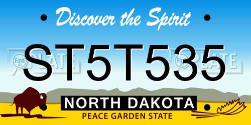 ST5T535 North Dakota License Plate