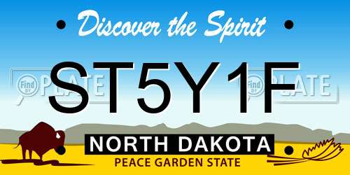 ST5Y1F North Dakota License Plate