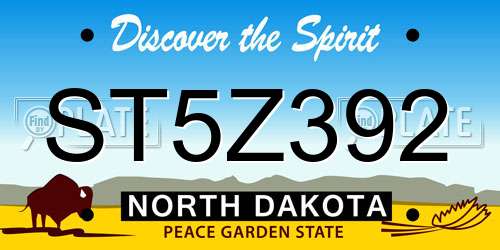 ST5Z392 North Dakota License Plate