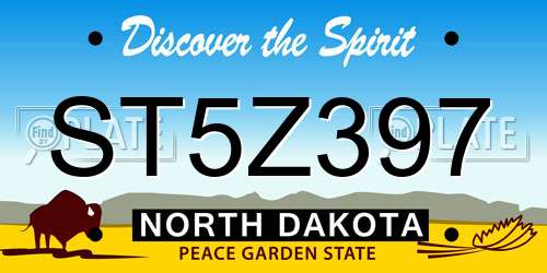 ST5Z397 North Dakota License Plate