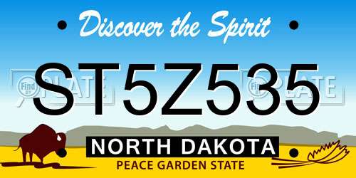 ST5Z535 North Dakota License Plate