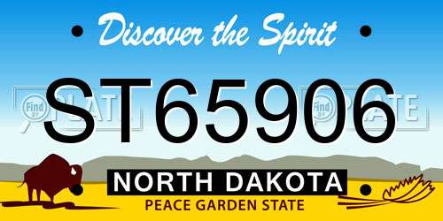 ST65906 North Dakota License Plate