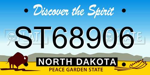 ST68906 North Dakota License Plate