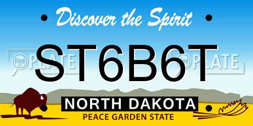 ST6B6T North Dakota License Plate