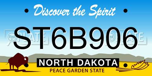 ST6B906 North Dakota License Plate