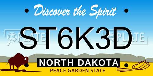 ST6K3D North Dakota License Plate