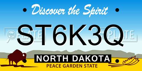 ST6K3Q North Dakota License Plate