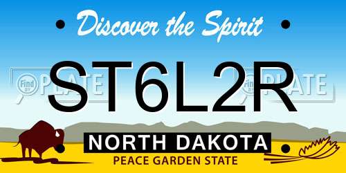 ST6L2R North Dakota License Plate