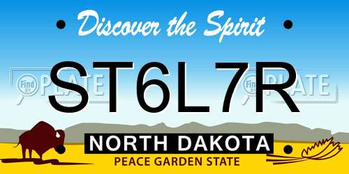 ST6L7R North Dakota License Plate