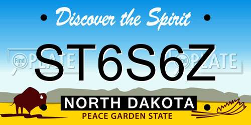 ST6S6Z North Dakota License Plate