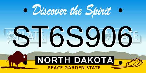 ST6S906 North Dakota License Plate