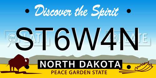 ST6W4N North Dakota License Plate
