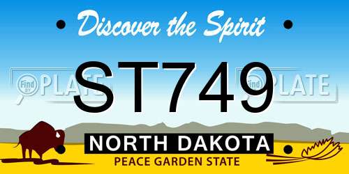 ST749 North Dakota License Plate