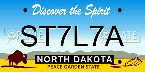 ST7L7A North Dakota License Plate