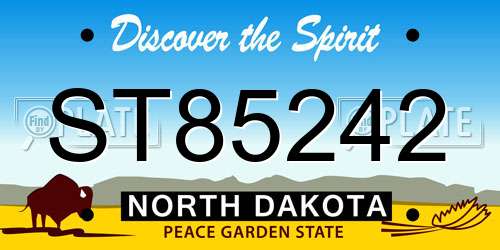 ST85242 North Dakota License Plate