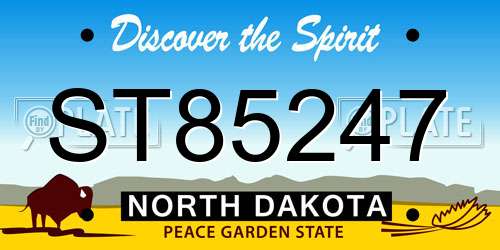 ST85247 North Dakota License Plate