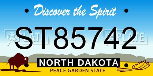ST85742 North Dakota License Plate