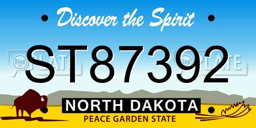 ST87392 North Dakota License Plate