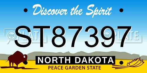 ST87397 North Dakota License Plate