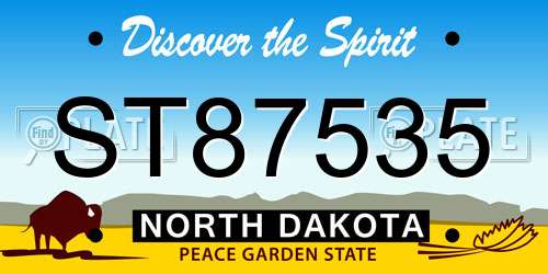 ST87535 North Dakota License Plate