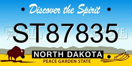 ST87835 North Dakota License Plate