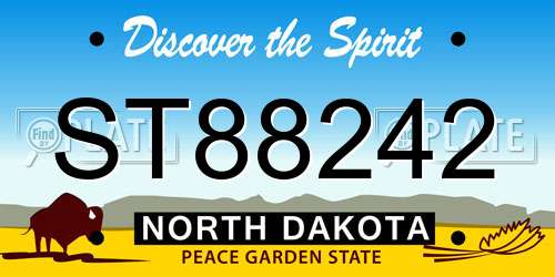 ST88242 North Dakota License Plate