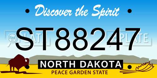 ST88247 North Dakota License Plate