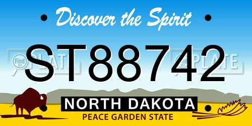 ST88742 North Dakota License Plate