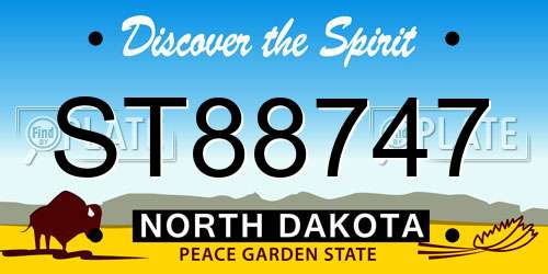 ST88747 North Dakota License Plate