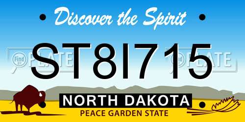 ST8I715 North Dakota License Plate