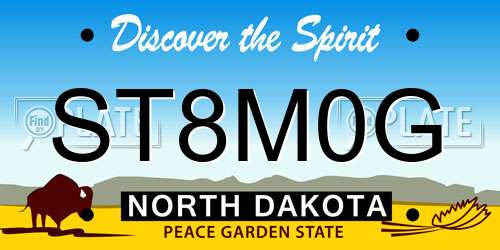ST8M0G North Dakota License Plate